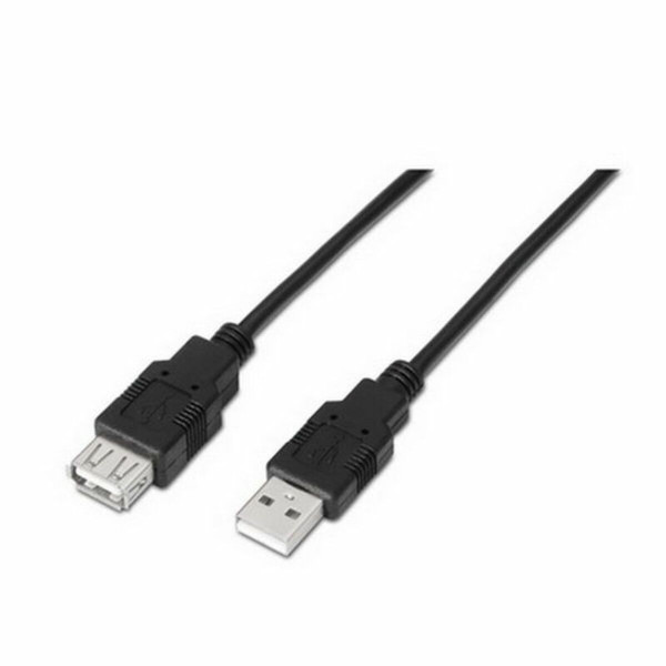 Extension Lead NANOCABLE 10.01.0203-BK 1,8 m USB female plug Male Plug Black