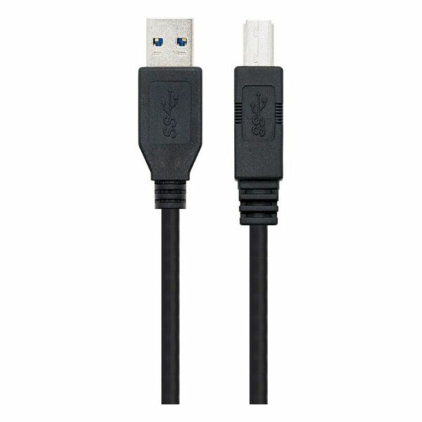 USB Cable NANOCABLE 10.01.0802-BK Black