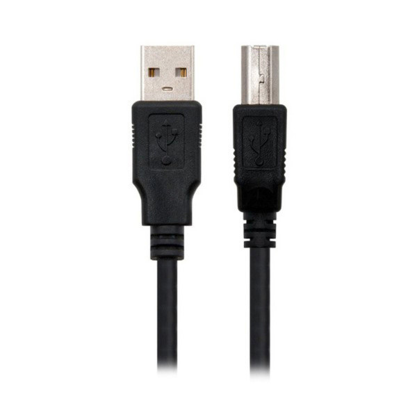 USB 2.0 A to USB B Cable NANOCABLE 10.01.0102-BK Black (1 m)