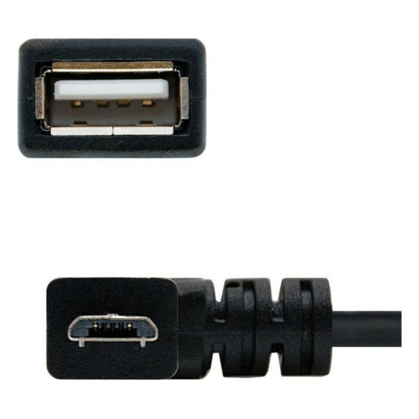 USB 2.0 A to USB B Cable NANOCABLE 10.01.3600 15 cm Male Plug/Socket Black