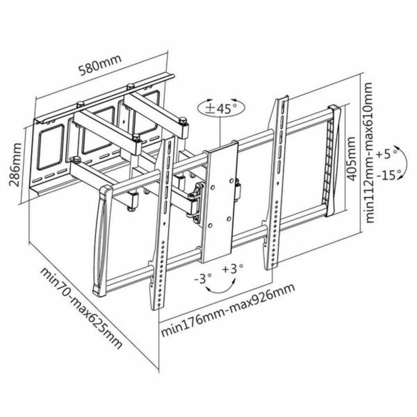 TV Wall Mount with Arm TooQ LP75100TN-B 60"-100"