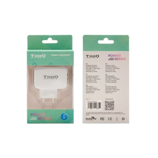 USB  Wall Charger TooQ TQWC-2SC02WT