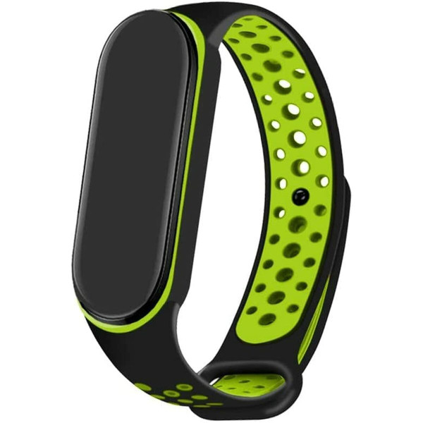 Watch Strap Cool Xiaomi Mi Band 5 , 6, 7, Amazfit Band 5 Black Green