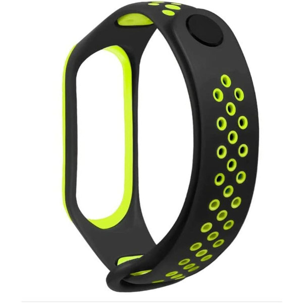 Watch Strap Cool Xiaomi Mi Band 5 , 6, 7, Amazfit Band 5 Black Green