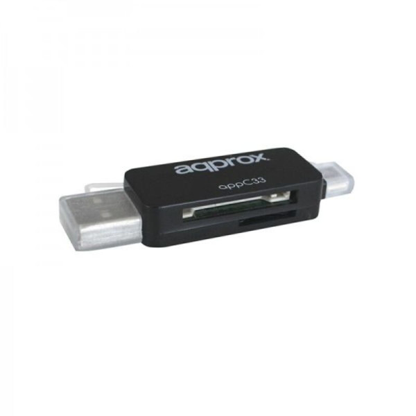 Card Reader approx! FLTLFL0083 APPC33 Micro SD/SD/MMC Micro USB 480 Mbps 32 GB Black