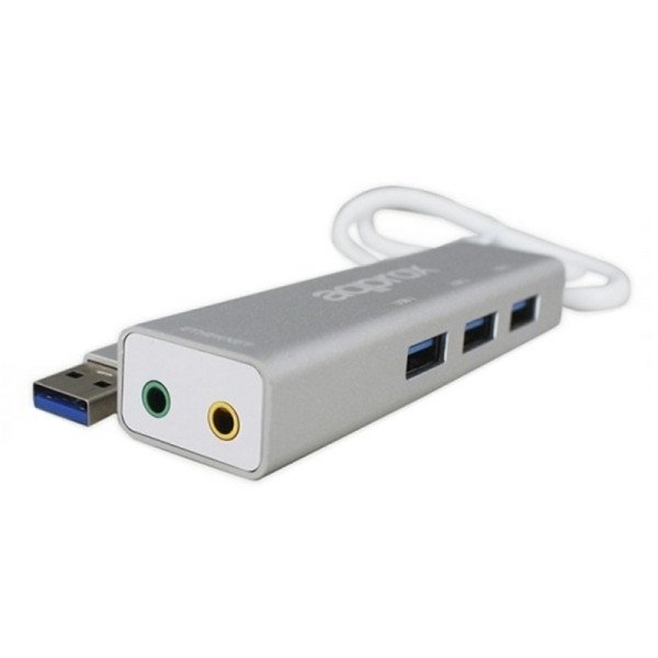 External Sound Card approx! APPUSB51HUB USB 3.0 3.5 mm Grey