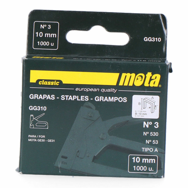 Staples Mota gg310 1000 Unidades Nº 3 10 mm