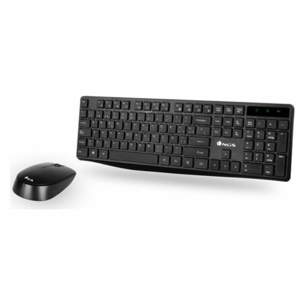 Keyboard and Wireless Mouse NGS Allure Kit 1200 dpi 2.4 GHz Black