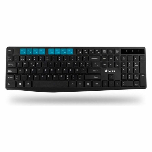 Keyboard and Wireless Mouse NGS Allure Kit 1200 dpi 2.4 GHz Black