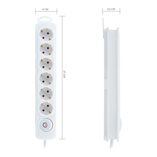 Power Socket - 6 Sockets with Switch TM Electron 3680 W