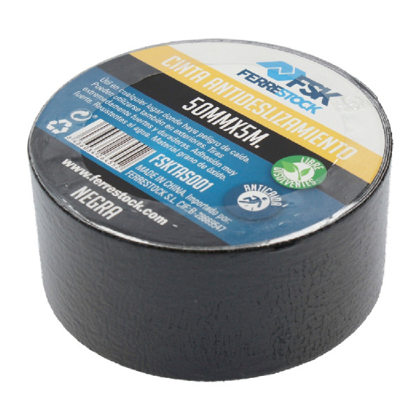 Adhesive Tape Ferrestock 5 m x 50 mm Black Non-slip