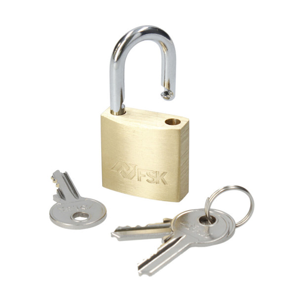 Key padlock Ferrestock 15 mm Brass