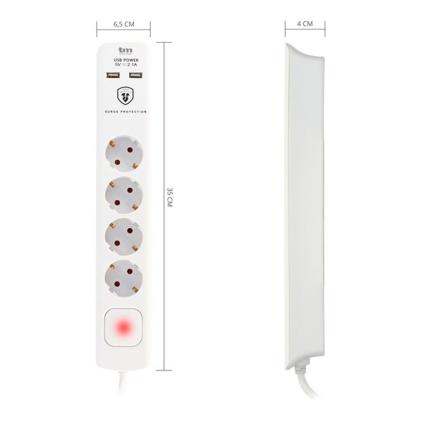 4-socket plugboard with power switch TM Electron 230 V