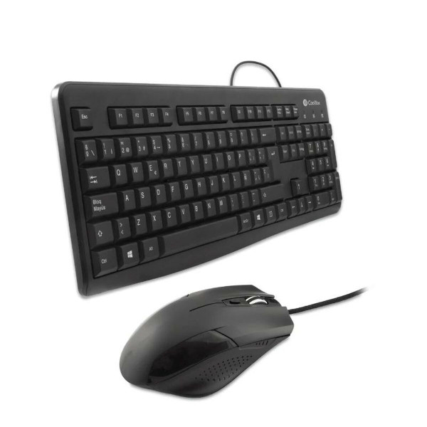 Keyboard and Mouse CoolBox COO-KTR-01U Spanish Qwerty Black