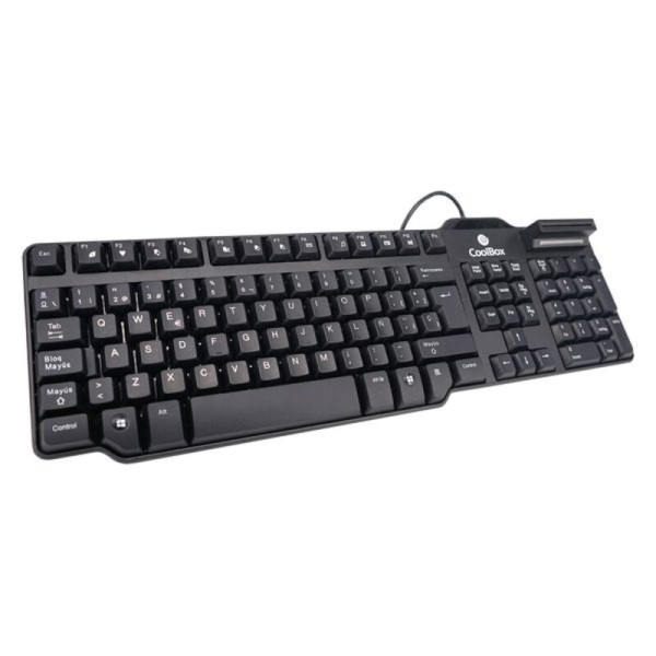 Keyboard with Reader CoolBox COO-TEC02DNI Black