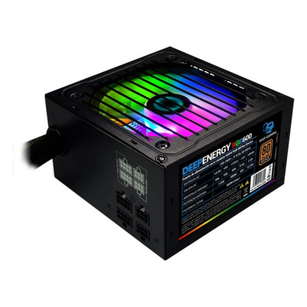 Power supply CoolBox DG-PWS600-MRBZ ATX 600W RGB Black Ø 12 cm x 1