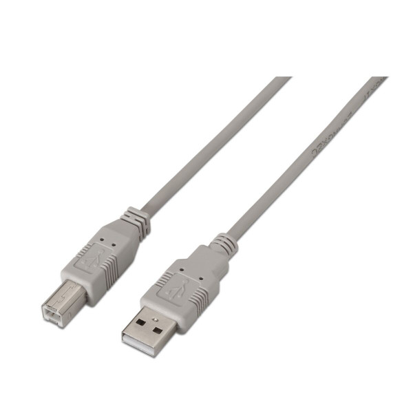 USB 2.0 A to USB B Cable Aisens A101-0002 Beige