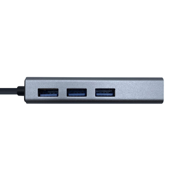 USB Hub Aisens Conversor USB 3.0 a ethernet gigabit 10/100/1000 Mbps + Hub 3 x USB 3.0, Gris, 15 cm