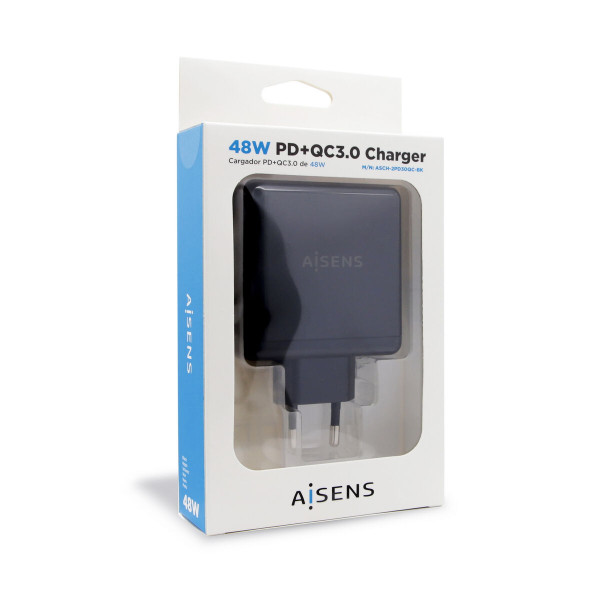 USB  Wall Charger Aisens PD 3.0 48 W USB-C Black