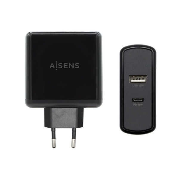 USB  Wall Charger Aisens PD 3.0 USB-C 57 W Black