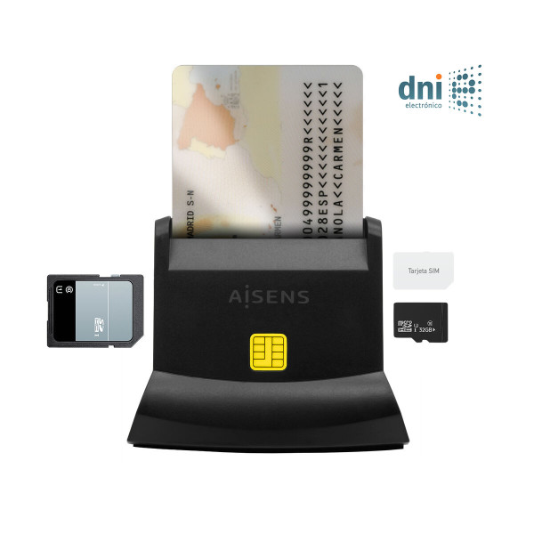 DNI/SIP Card Reader Aisens Black