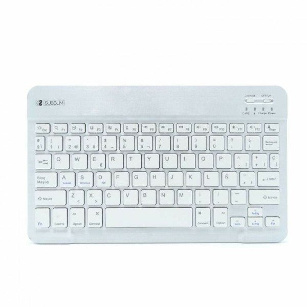 Bluetooth Keyboard Subblim Teclado Bluetooth Smart BT Keyboard Silver Spanish Qwerty Silver