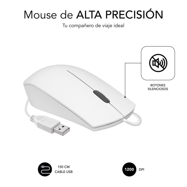 Mouse Subblim SUBMOB2BS002 White 1200 DPI