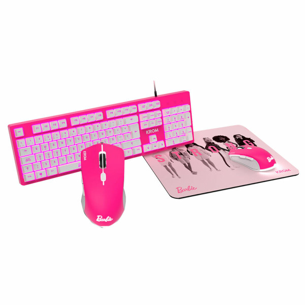 Keyboard with Gaming Mouse Krom KANDY BARBIE