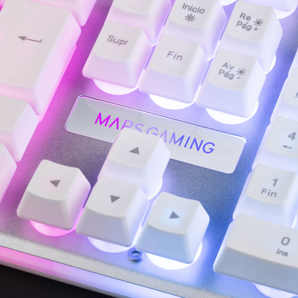 Keyboard Mars Gaming MK220 Spanish Qwerty White RGB