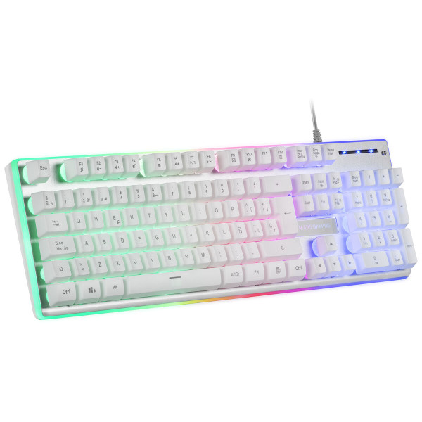 Keyboard Mars Gaming MK220 Spanish Qwerty White RGB