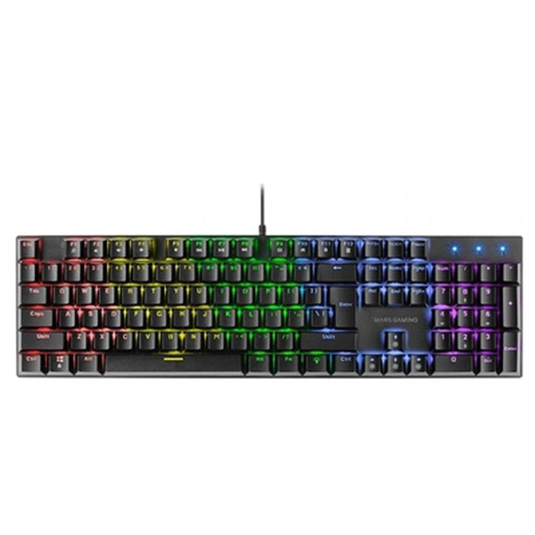 Keyboard Mars Gaming MK422 Spanish Qwerty Black RGB