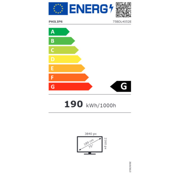 Monitor Philips 75BDL4052E/00 32 GB Ultra HD 4K 75"