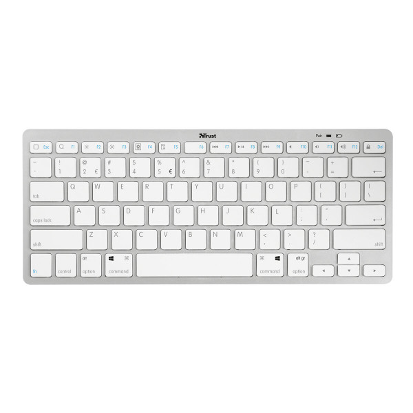 Wireless Keyboard Trust Nado Spanish Qwerty White