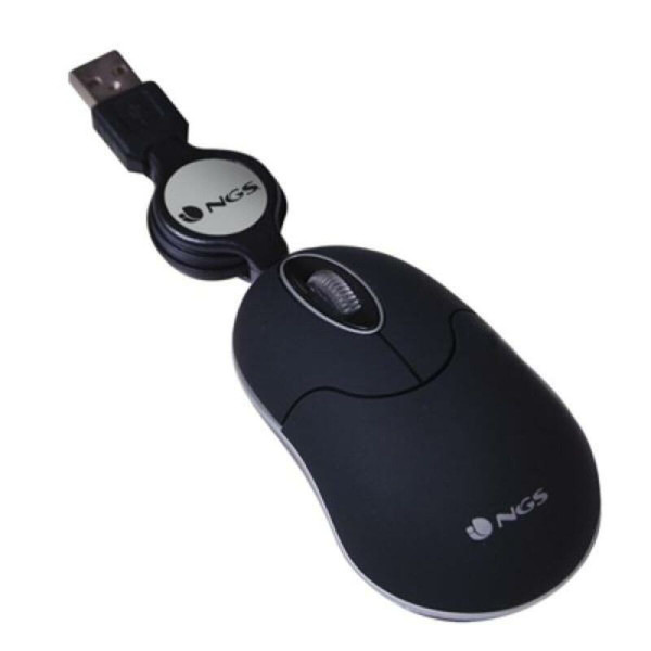 Retractable Optical Mouse NGS NGS-MOUSE-0973 1000 dpi Black Black/Grey