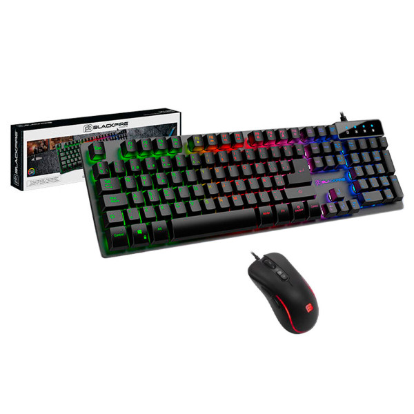 Keyboard with Gaming Mouse Blackfire BFX250 Black LED