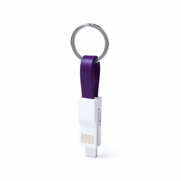 Keyring with Type C Micro USB Cable and Lightning Cable 145969 (250 Units)