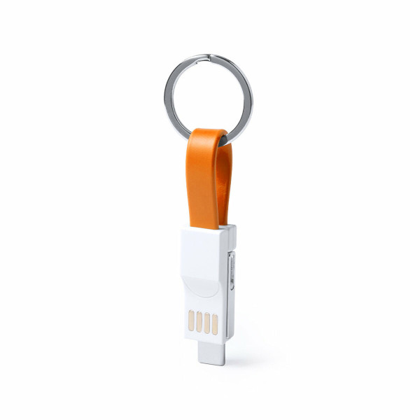 Keyring with Type C Micro USB Cable and Lightning Cable 145969 (250 Units)