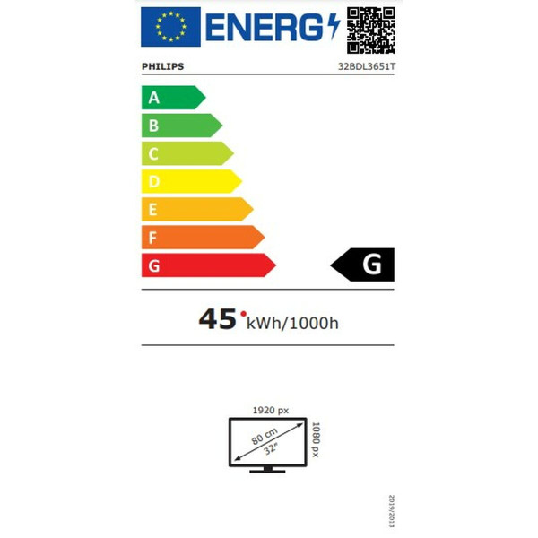 Monitor Videowall Philips 32BDL3651T/00 32" 1920 x 1080 px