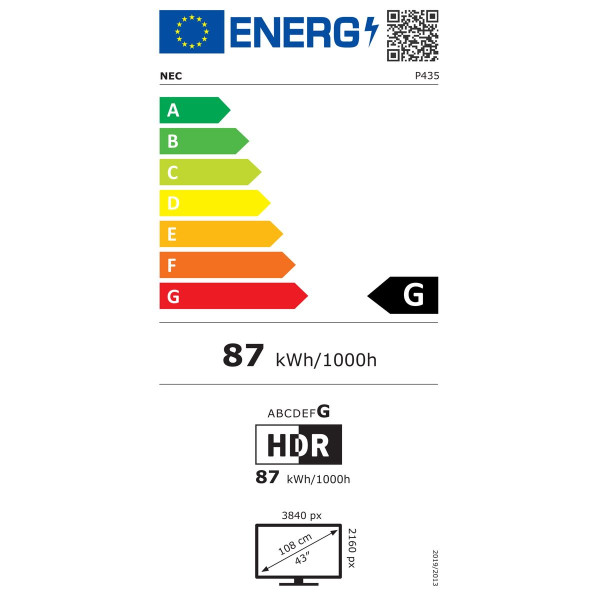 Monitor Videowall NEC P435 UHD 43"