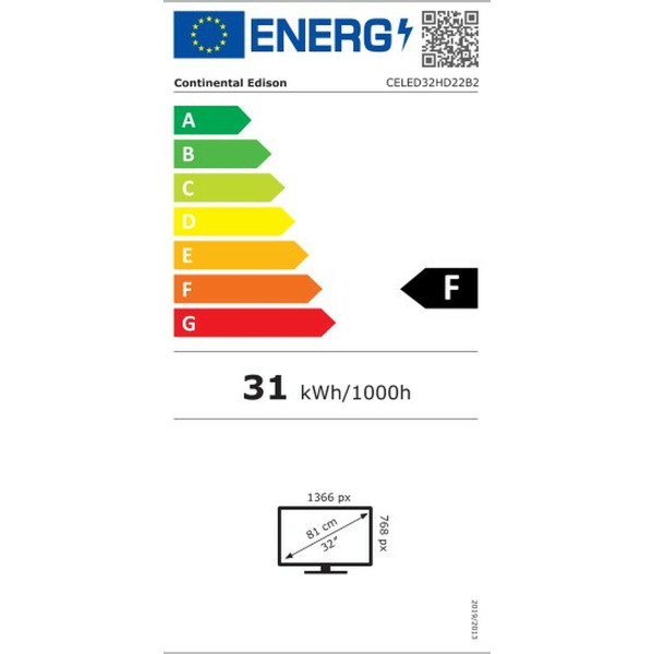 Television Continental Edison CELED32HD23B3 32" HD DLED