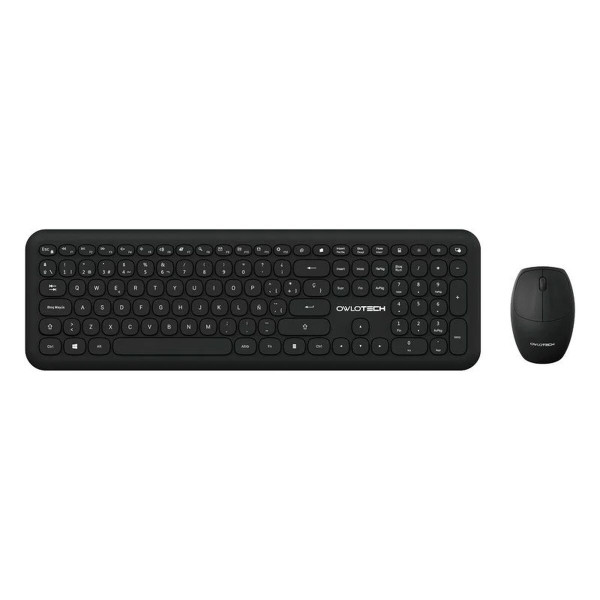 Keyboard and Wireless Mouse Owlotech MK200W Spanish Qwerty