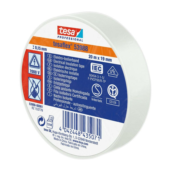 Insulating tape TESA White (20 m x 19 mm)