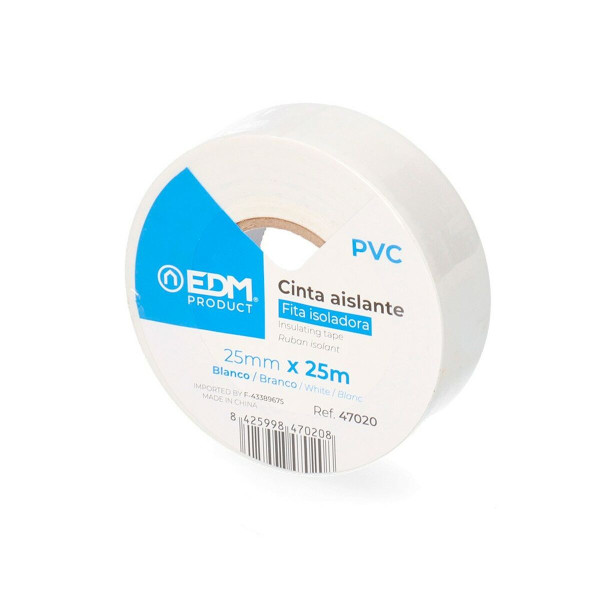 Insulating tape EDM White PVC (25 mm x 25 m)