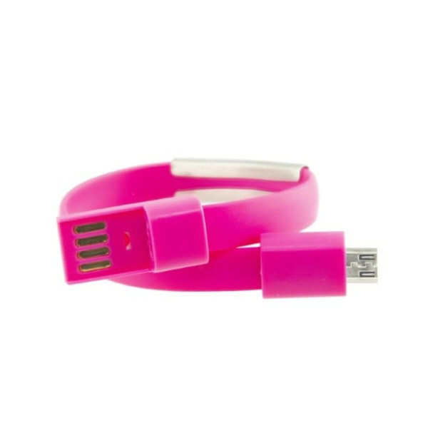 Micro USB Bracelet Cable Contact 23 cm Pink