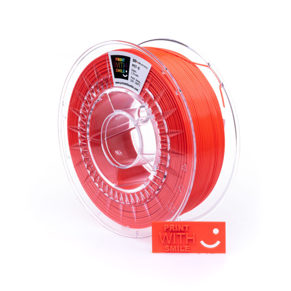 Filament PET-G - 1,75 mm - Neon RED - 1 Kg Print With Smile