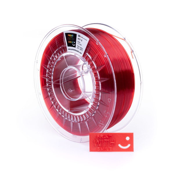 Filament PET-G - 1,75 mm - Rubin RED - 1 Kg Print With Smile