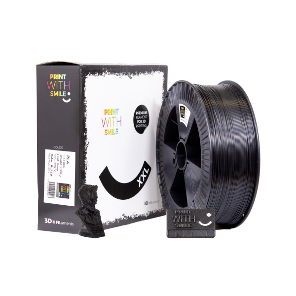 Filament PLA - 1,75 mm - XXL BLACK - 2500 g Print With Smile