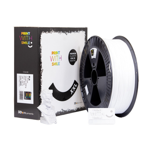 Filament PLA - 1,75 mm - XXL WHITE - 2500 g Print With Smile